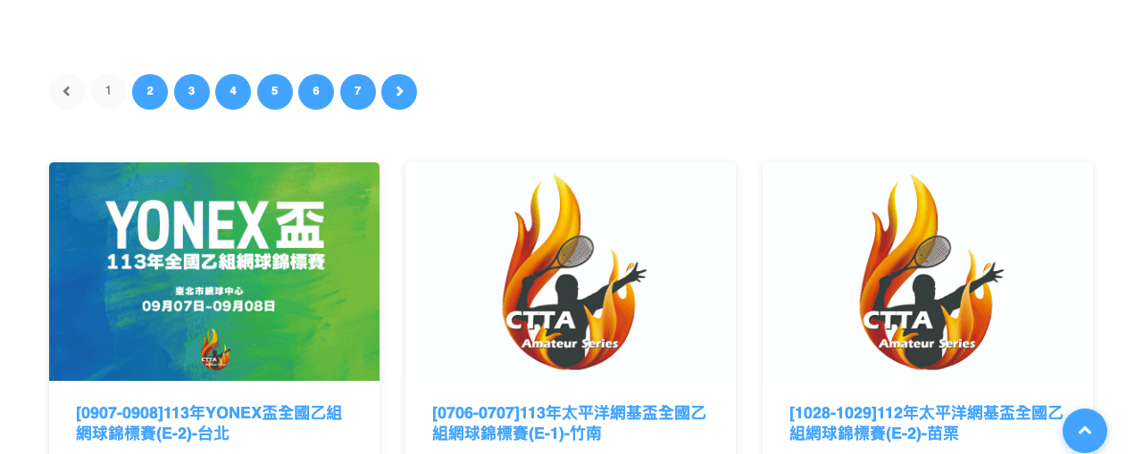 CTTA 乙組排名賽列表第一頁